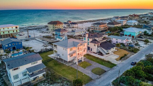 712 Maldonado Dr, Pensacola Beach, FL 32561 - aerial view with a residential view, a water view, and a beach view