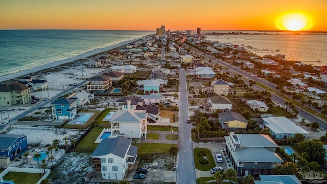 712 Maldonado Dr, Pensacola Beach, FL 32561 - bird's eye view with a view of the beach, a water view, and a residential view