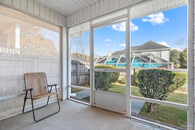 sunroom / solarium with a healthy amount of sunlight