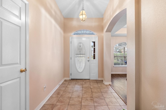 view of tiled entrance foyer