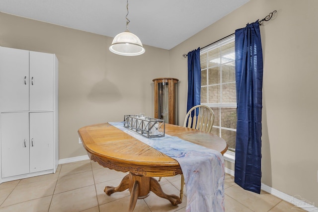 view of tiled dining space