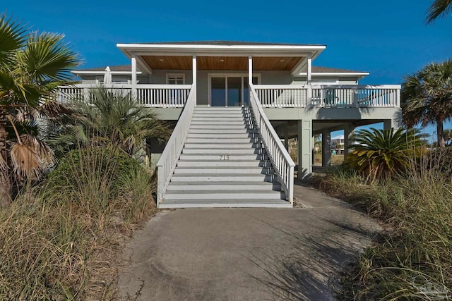 view of raised beach house