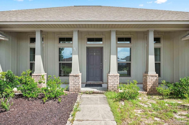 property entrance with a porch