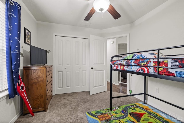 4327 Thistle Pine Ct, Pace, FL 32571 - carpeted bedroom featuring a closet and a ceiling fan