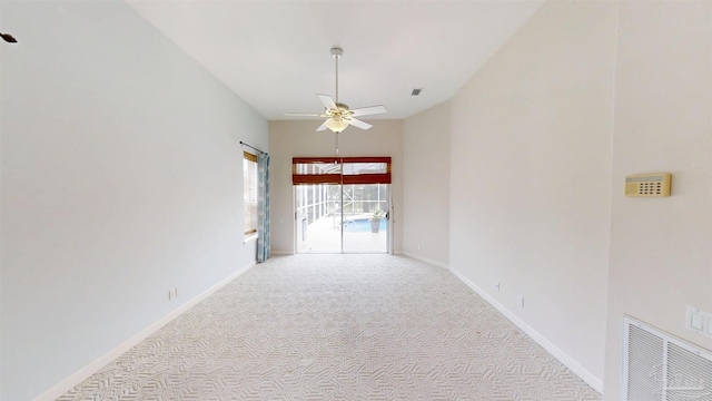 1129 Seabreeze Ln, Gulf Breeze, FL 32563 - empty room featuring a ceiling fan, carpet, baseboards, and visible vents