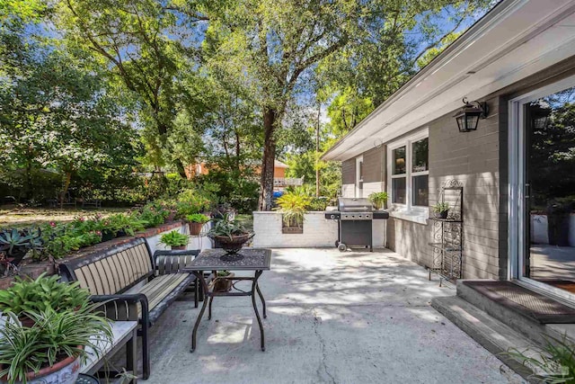 view of patio / terrace with a grill