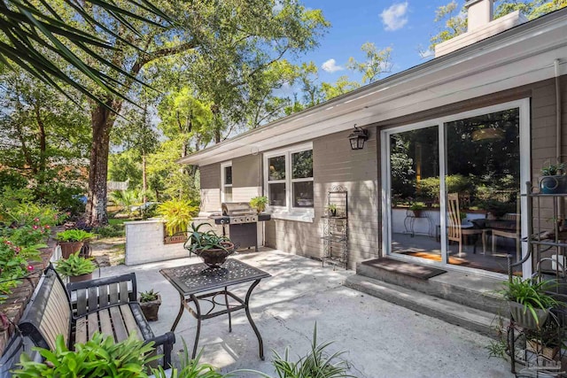 view of patio with area for grilling