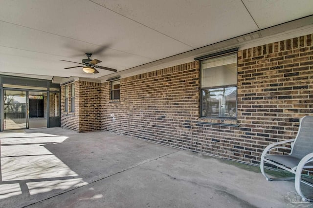 view of patio with ceiling fan