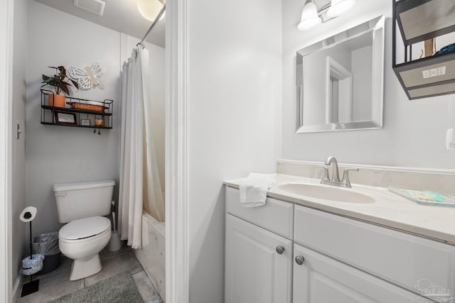 14259 Perdido Key Dr Unit 1C, Pensacola, FL 32507 - full bathroom featuring toilet, shower / bath combination with curtain, visible vents, and vanity