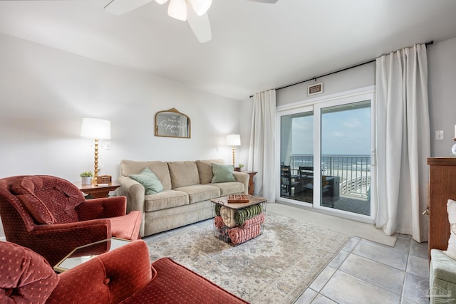 14259 Perdido Key Dr Unit 1C, Pensacola, FL 32507 - tiled living area with a ceiling fan