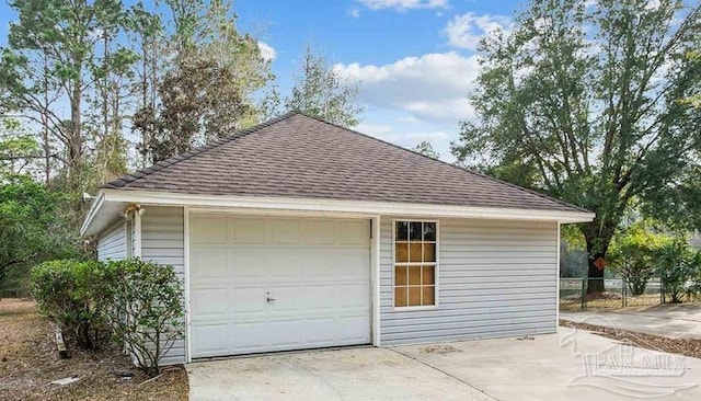 view of garage