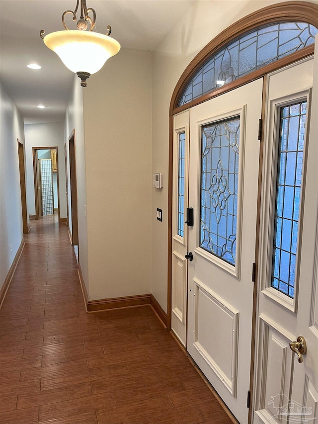 entryway featuring dark hardwood / wood-style flooring