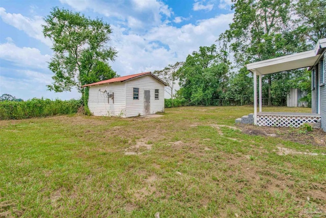 2511 Green Village Rd, Walnut Hill, FL 32568 - view of yard with an outdoor structure and fence