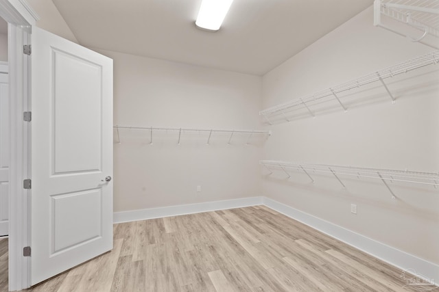 walk in closet featuring light wood-type flooring