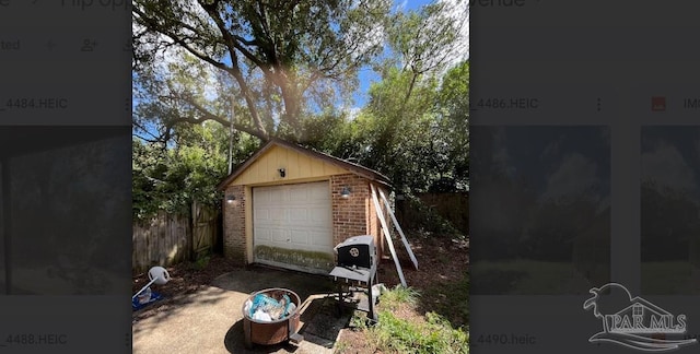 view of garage