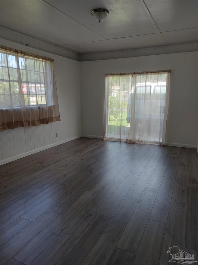 unfurnished room with hardwood / wood-style floors and a wealth of natural light