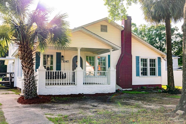 bungalow featuring covered porch