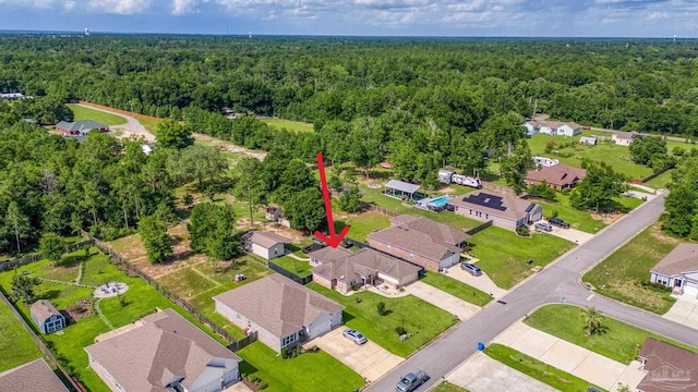 8114 Silver Maple Dr, Milton, FL 32583 - aerial view of residential area with a heavily wooded area