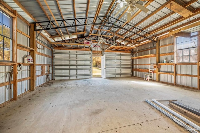 garage featuring metal wall