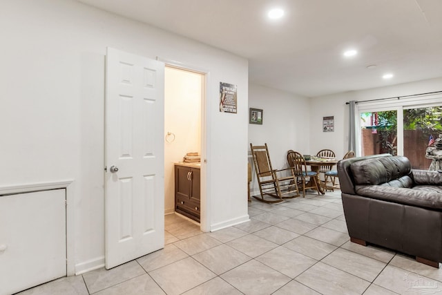 8140 Lillian Hwy, Pensacola, FL 32506 - living area with recessed lighting, light tile patterned floors, and baseboards