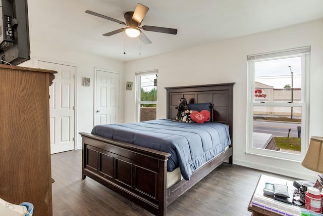 8140 Lillian Hwy, Pensacola, FL 32506 - bedroom with wood finished floors and a ceiling fan