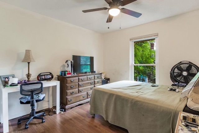 8140 Lillian Hwy, Pensacola, FL 32506 - bedroom with wood finished floors and a ceiling fan