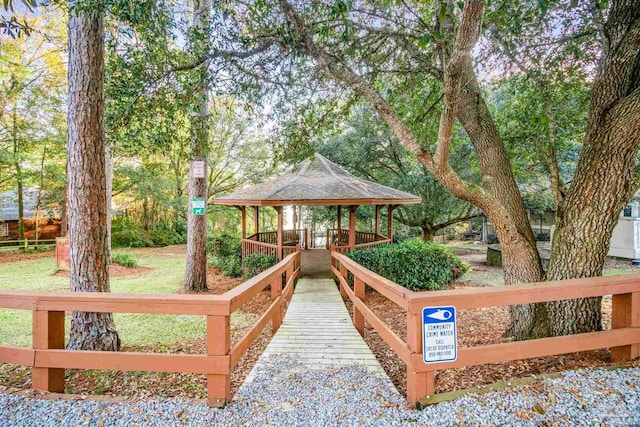 surrounding community with a gazebo