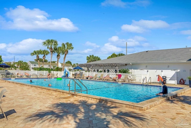 view of pool with a patio area