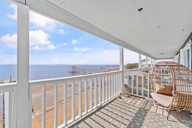 balcony with a water view