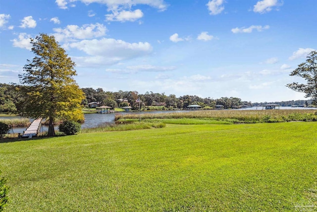 view of yard featuring a water view