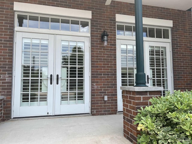 view of exterior entry with french doors