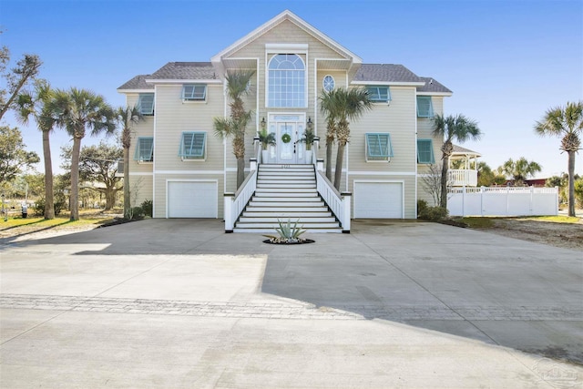 view of front of home with a garage