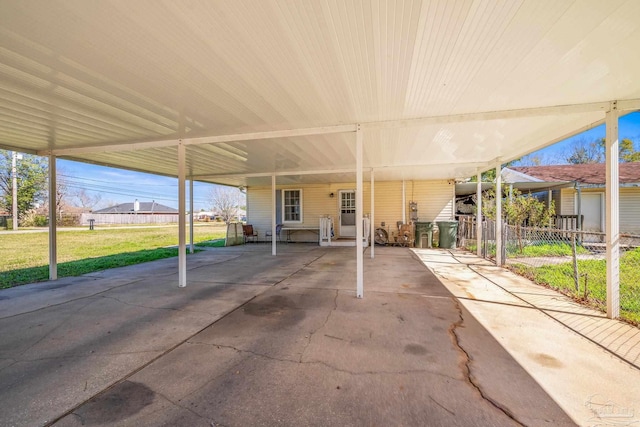 view of patio featuring fence