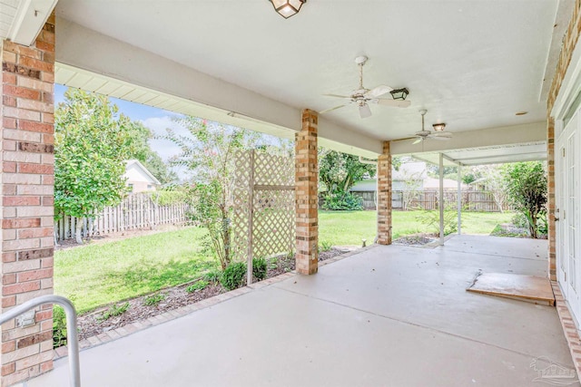 view of patio / terrace with ceiling fan