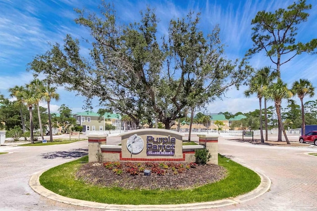 view of community sign