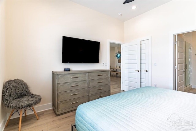 8169 White Sands Blvd, Navarre Beach, FL 32566 - bedroom with light wood-style flooring, baseboards, and recessed lighting