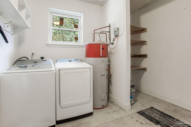 8818 Klondike Rd, Pensacola, FL 32526 - washroom featuring electric water heater and washer and dryer