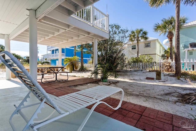 view of patio / terrace featuring a balcony