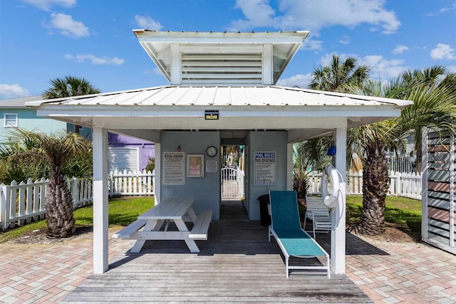 view of front of home featuring a gazebo