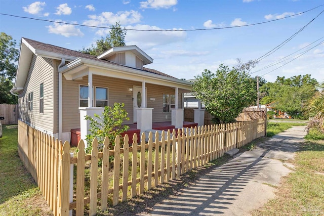 view of front of home with covered porch