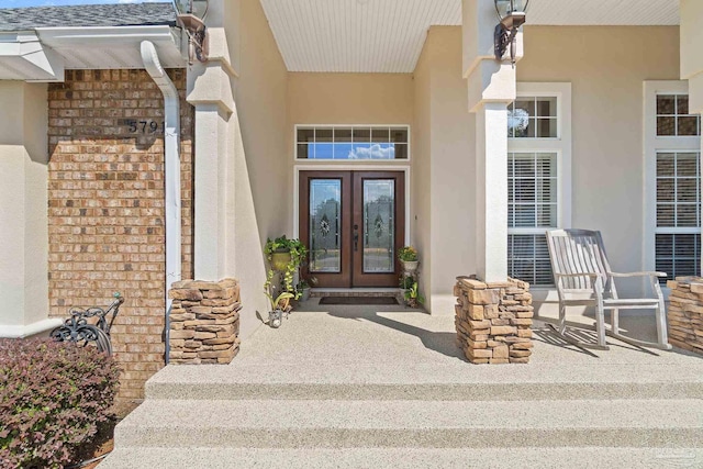 doorway to property with french doors