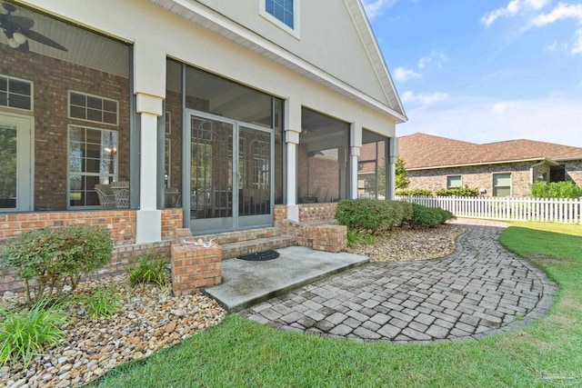 exterior space with a sunroom