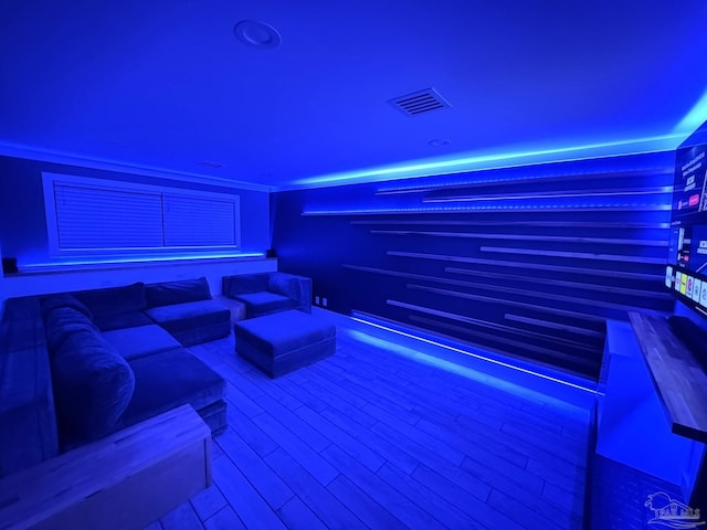 home theater with visible vents