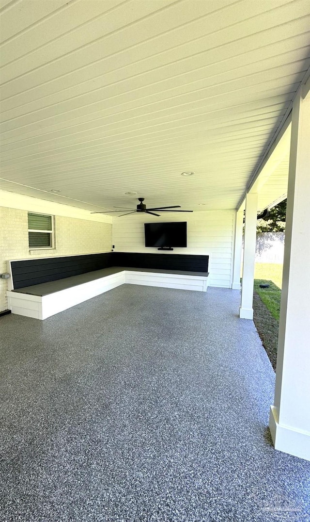 view of patio / terrace featuring ceiling fan