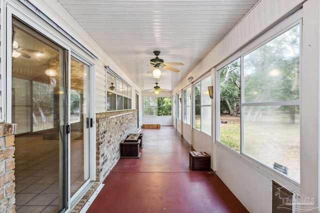 unfurnished sunroom with a healthy amount of sunlight