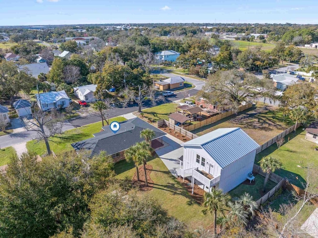 aerial view with a residential view