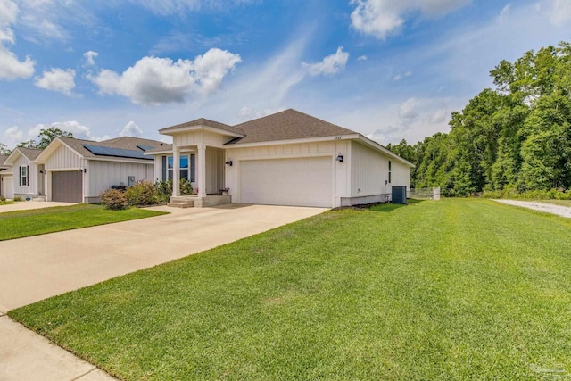 3488 Fallschase Blvd, Pensacola, FL 32526 - ranch-style house featuring a garage, cooling unit, a front yard, and driveway