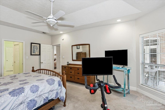 2520 Abbie Elizabeth Ct, Gulf Breeze, FL 32563 - carpeted bedroom featuring recessed lighting, a textured ceiling, and ceiling fan