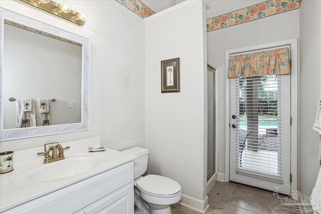 2520 Abbie Elizabeth Ct, Gulf Breeze, FL 32563 - bathroom featuring vanity, a shower stall, and tile patterned floors