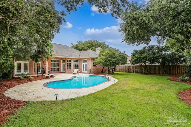 2520 Abbie Elizabeth Ct, Gulf Breeze, FL 32563 - view of swimming pool with french doors, a fenced backyard, and a patio